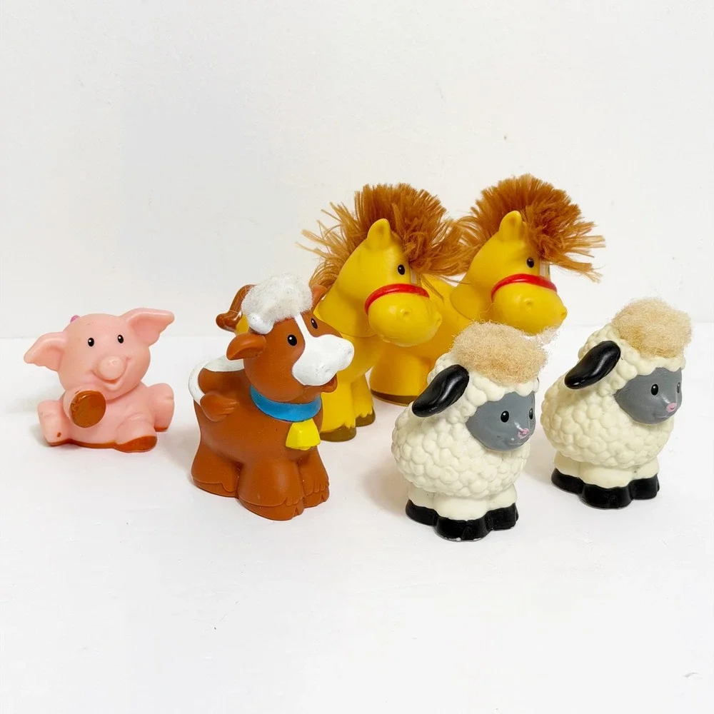 Fisher Price Little People Touch and Feel Farm Animal Figure Lot Horse Sheep Cow